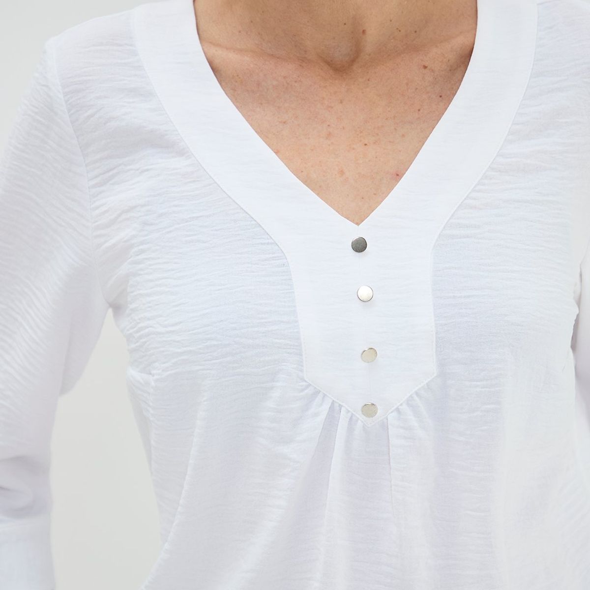 MA GRIFFE - Blusa Manga Larga Crudo Mujer Magriffe