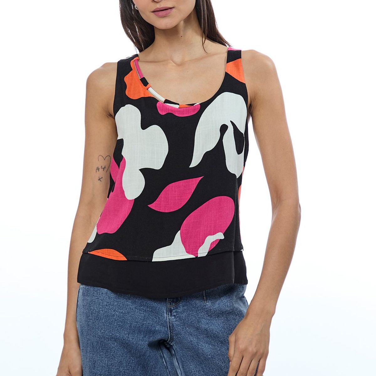 IO - Blusa Sin Mangas Negro Mujer Io