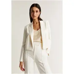 SCALPERS - Blazer Cropped Detalle Puño Off White