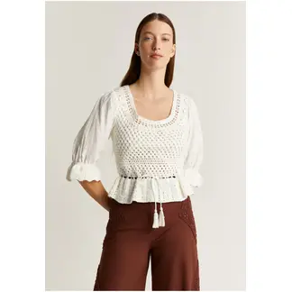 SCALPERS - Blusa Detalles Crochet White