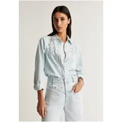 SCALPERS - Camisa Denim Tachas Indigo
