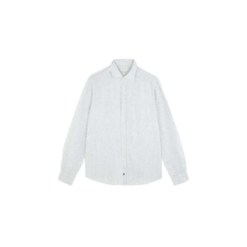 SCALPERS - Camisa Lino Rayas Green Stripes