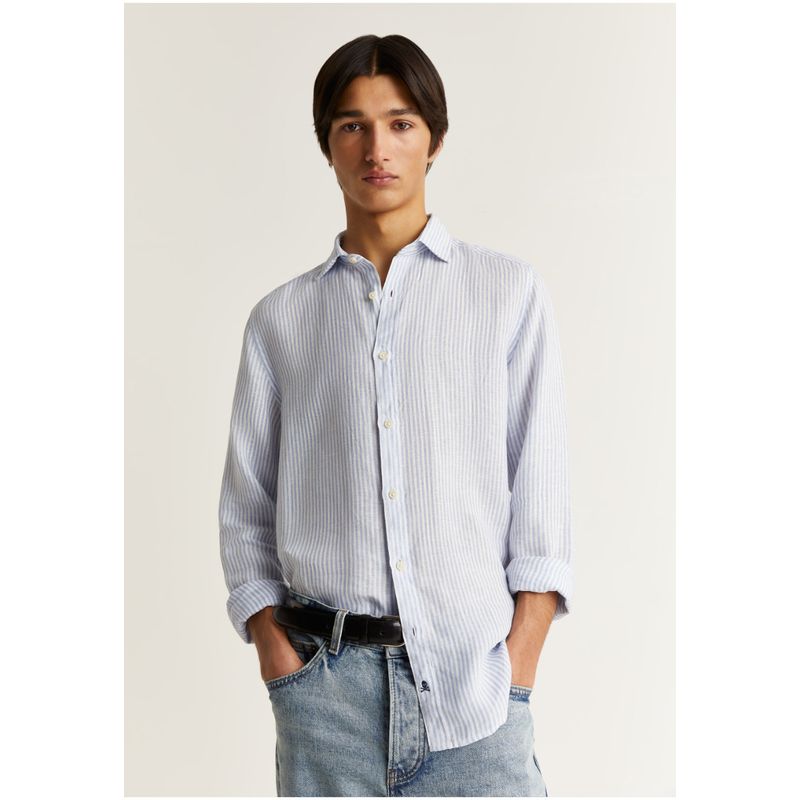 SCALPERS - Camisa Lino Rayas Blue Stripes