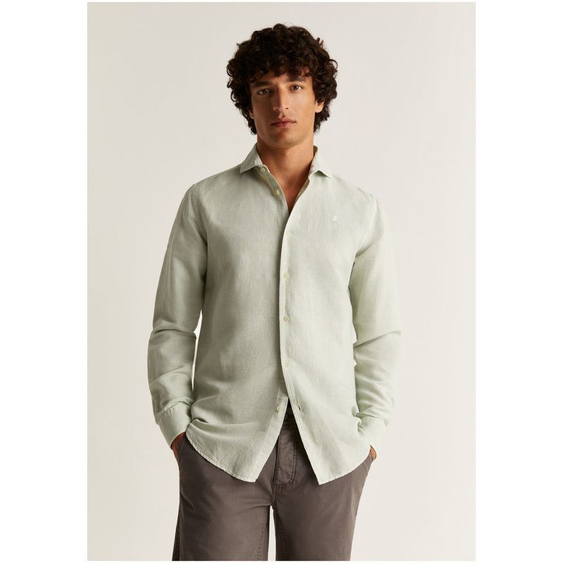 SCALPERS - Camisa Lino Calavera Mint