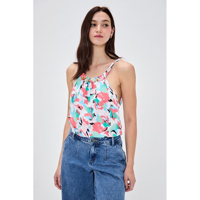 IO - Blusa Sin Mangas Crudo Mujer Io
