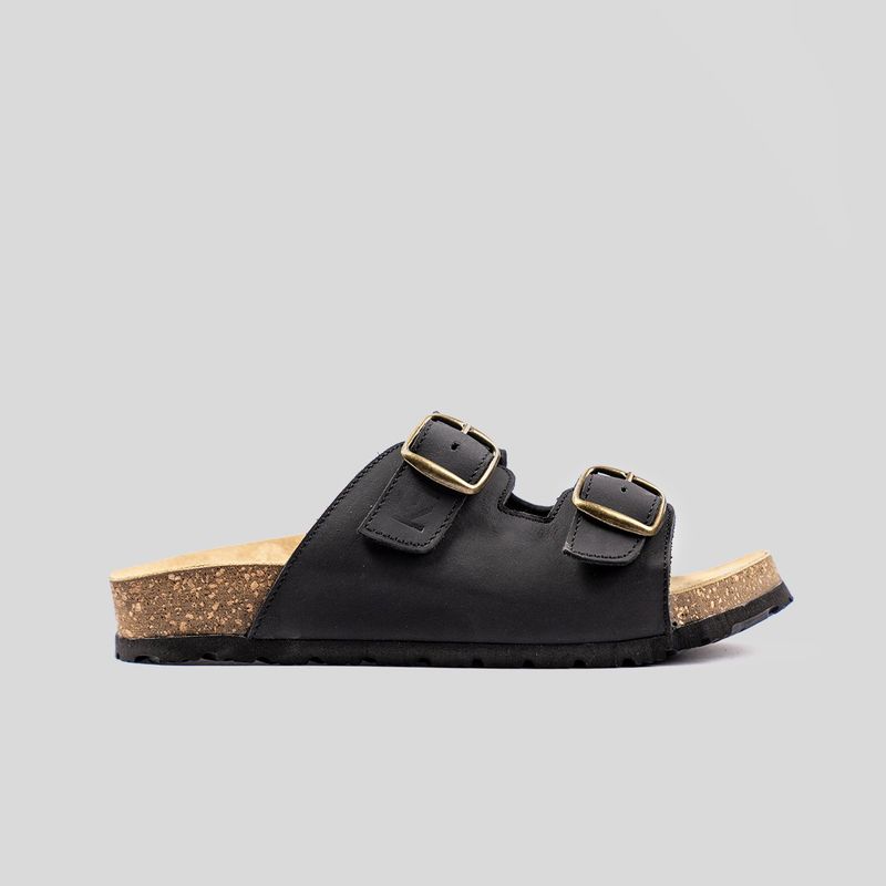 TRAUKO - Sandalia Mujer Cuero Negro Trauko Rapanui