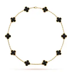 AMBAR - Cadena Clovers Onix Trébol Dorado