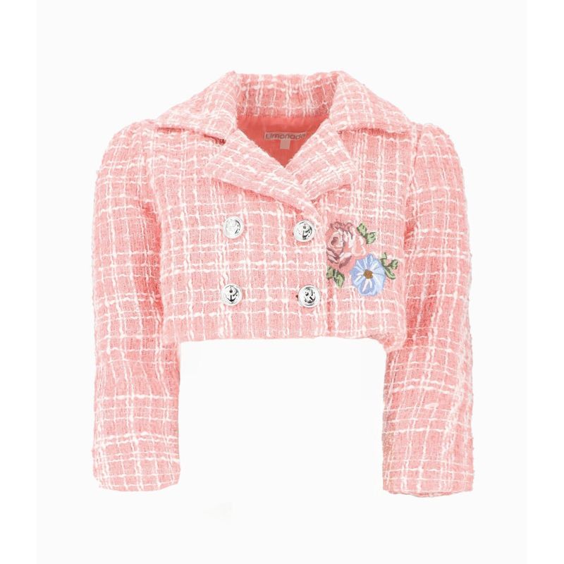 LIMONADA - Chaqueta niña blazer crop Coral LIMONADA