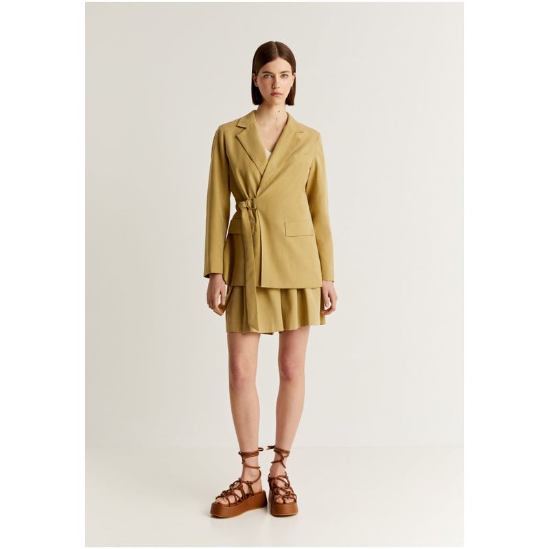 SCALPERS - Bermudas Tencel Detalle Cinturón Olive