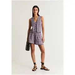 SCALPERS - Bermudas Pinzas Vichy Purple Check