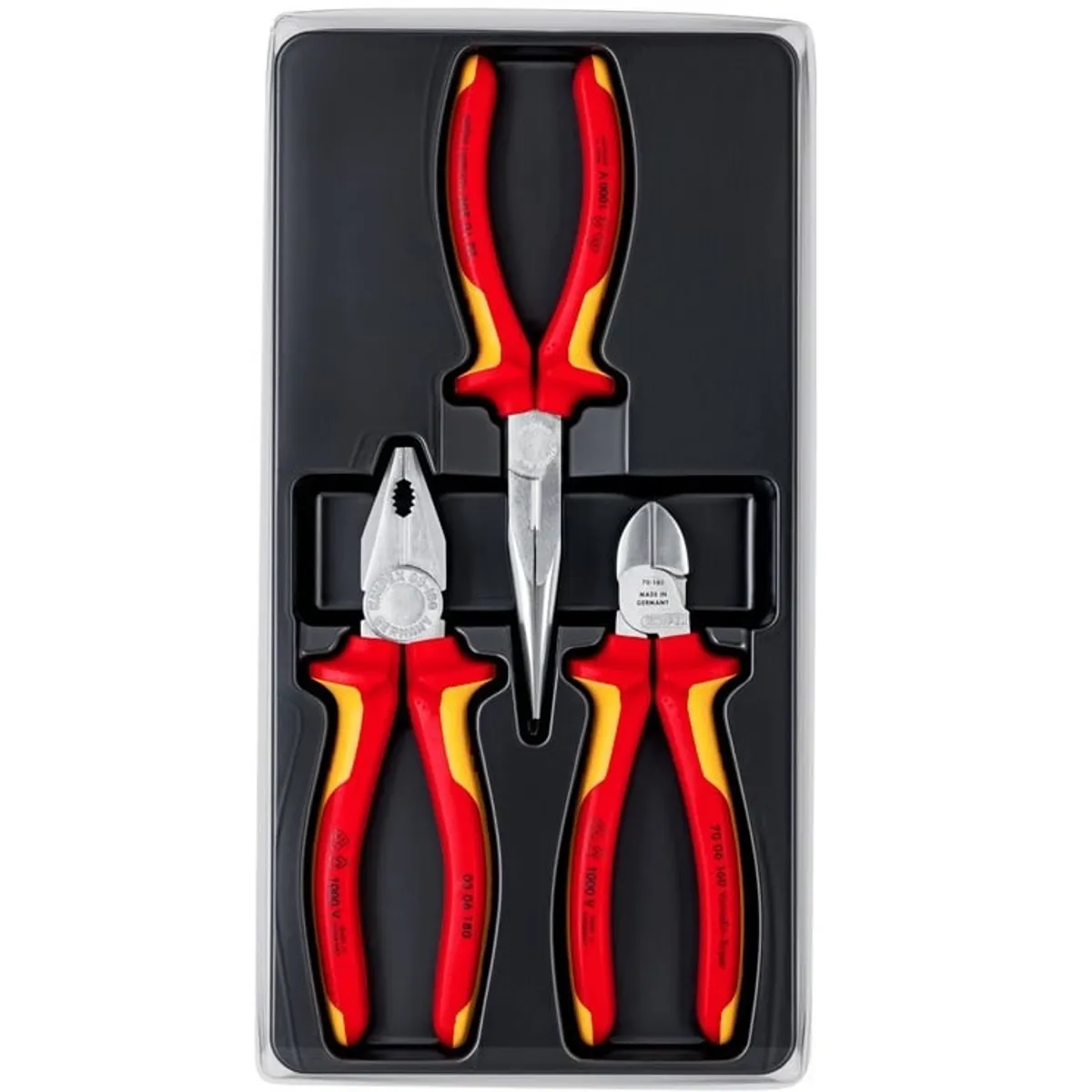 GENERICO - Juego Alicates Aislados VDE 1000V (3 Pzas) Alemanes - KNIPEX 002012