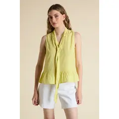 IO - Blusa Sin Mangas Amarillo Mujer