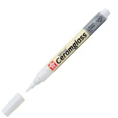 SAKURA - Ceramglass - Marcador para cerámica y vidrio 1mm Blanco
