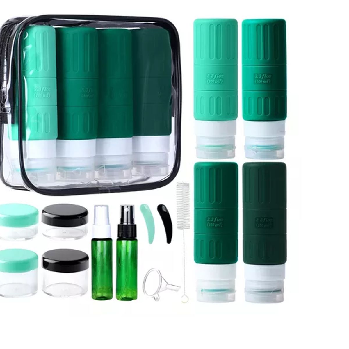 GENERICO - Set 16 Dispensadores Botellas De Viaje Contenedores Silicona