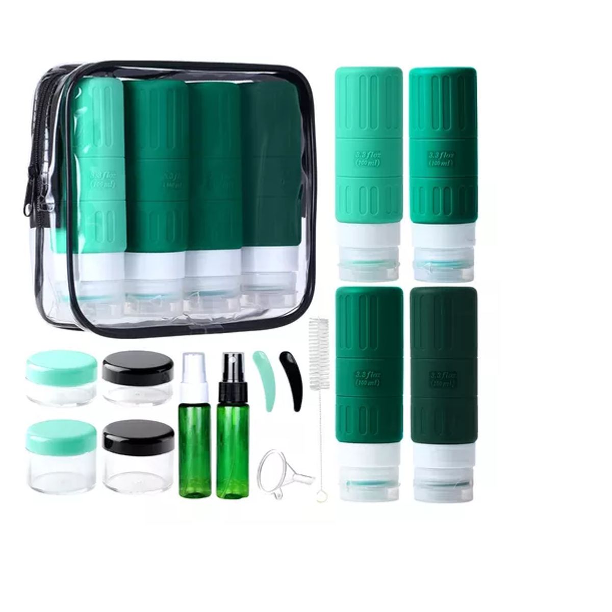 GENERICO - Set 16 Dispensadores Botellas De Viaje Contenedores Silicona