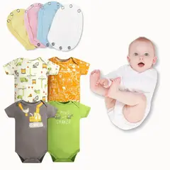 TEDMIMAK - Pack 4 Unidades Extensor Body Bebé +Pack 4 Bodys Niño Tiburón Azul