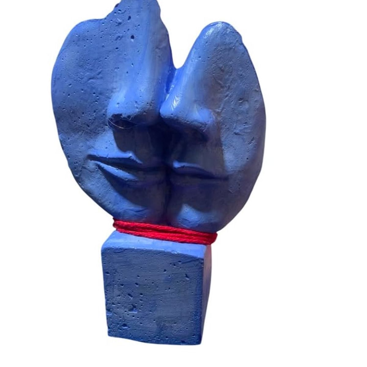 TAROT CHURRUCA OFICIAL - Escultura dos caras abstracta azul rústico hogareño u oficina