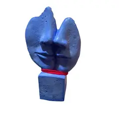 TAROT CHURRUCA OFICIAL - Escultura dos caras abstracta azul rústico hogareño u oficina