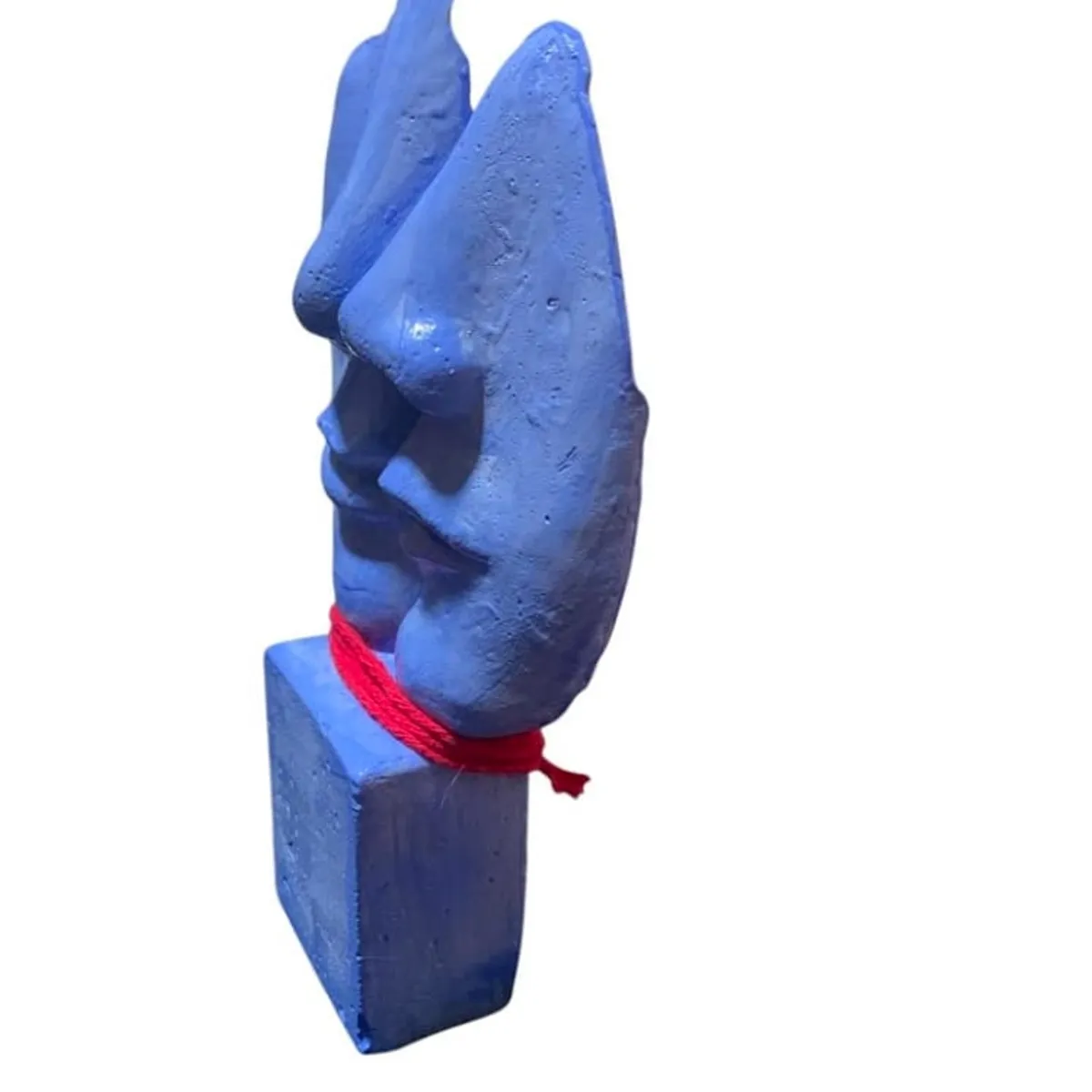 TAROT CHURRUCA OFICIAL - Escultura dos caras abstracta azul rústico hogareño u oficina