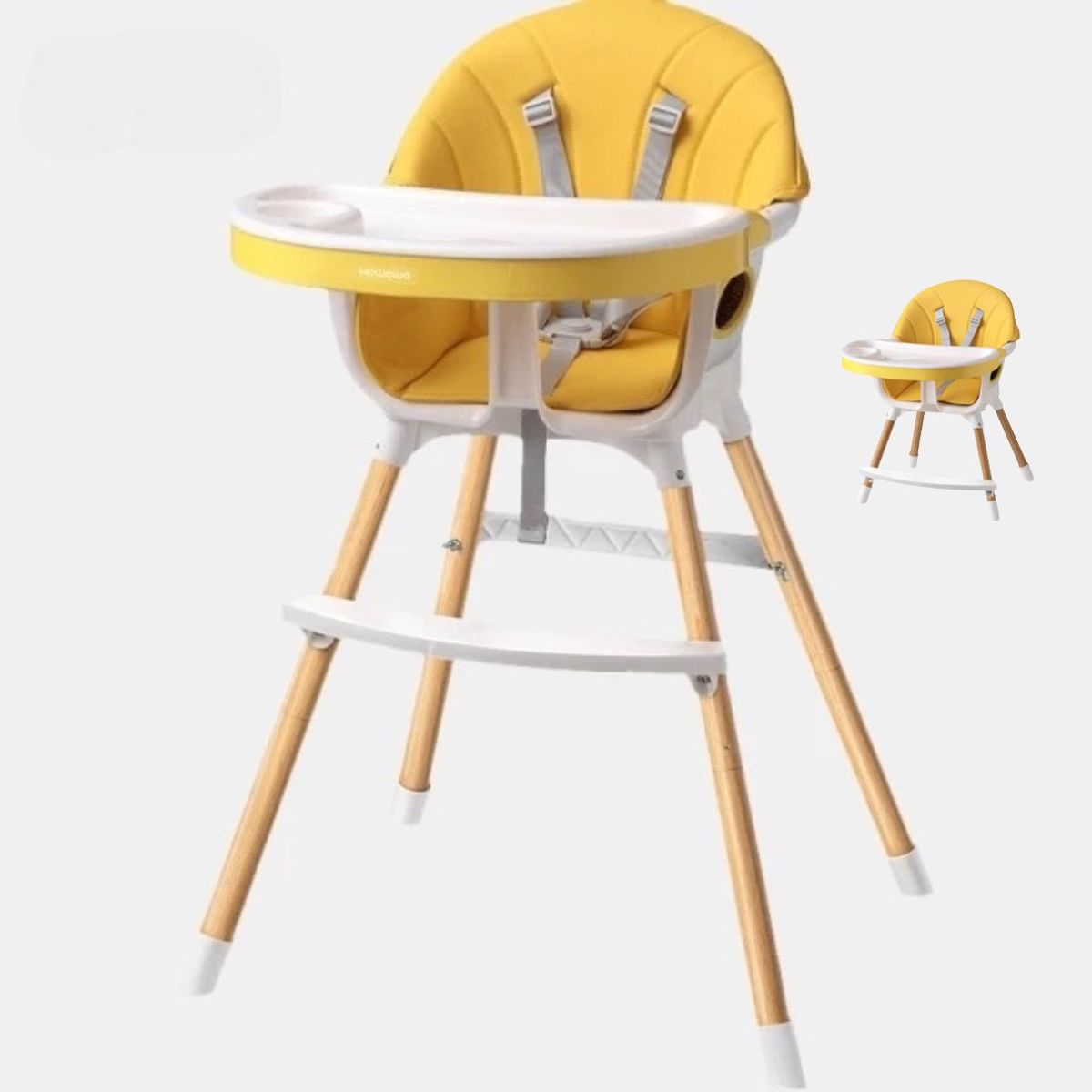 ACTUAL - Silla de Comer Para Bebé 2 En 1 Color Amarillo