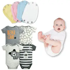 TEDMIMAK - Pack 4 Unidades Extensor Body Bebé +Pack 4 Bodys Niño Bear Club