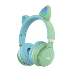 AUDIO PRO - Audifono Bluetooth Cat Headband Con Luz Led Green