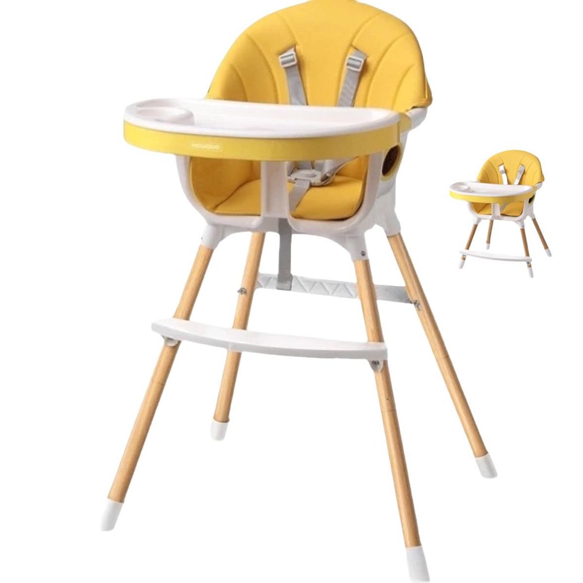 ACTUAL - Silla de Comer Para Bebé 2 En 1 Color Amarillo