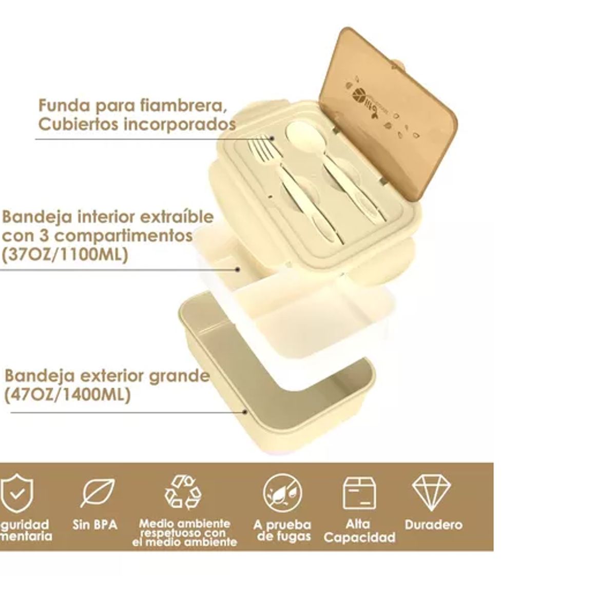 GENERICO - Bolso Lonchera Térmica Y Fiambrera Set Para Niños Adultos