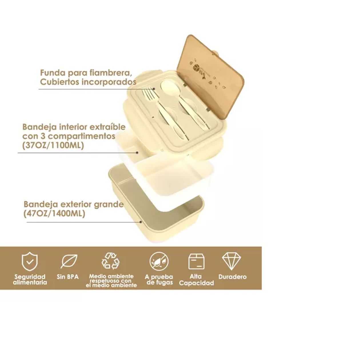 GENERICO - Bolso Lonchera Térmica Y Fiambrera Set Para Niños Adultos