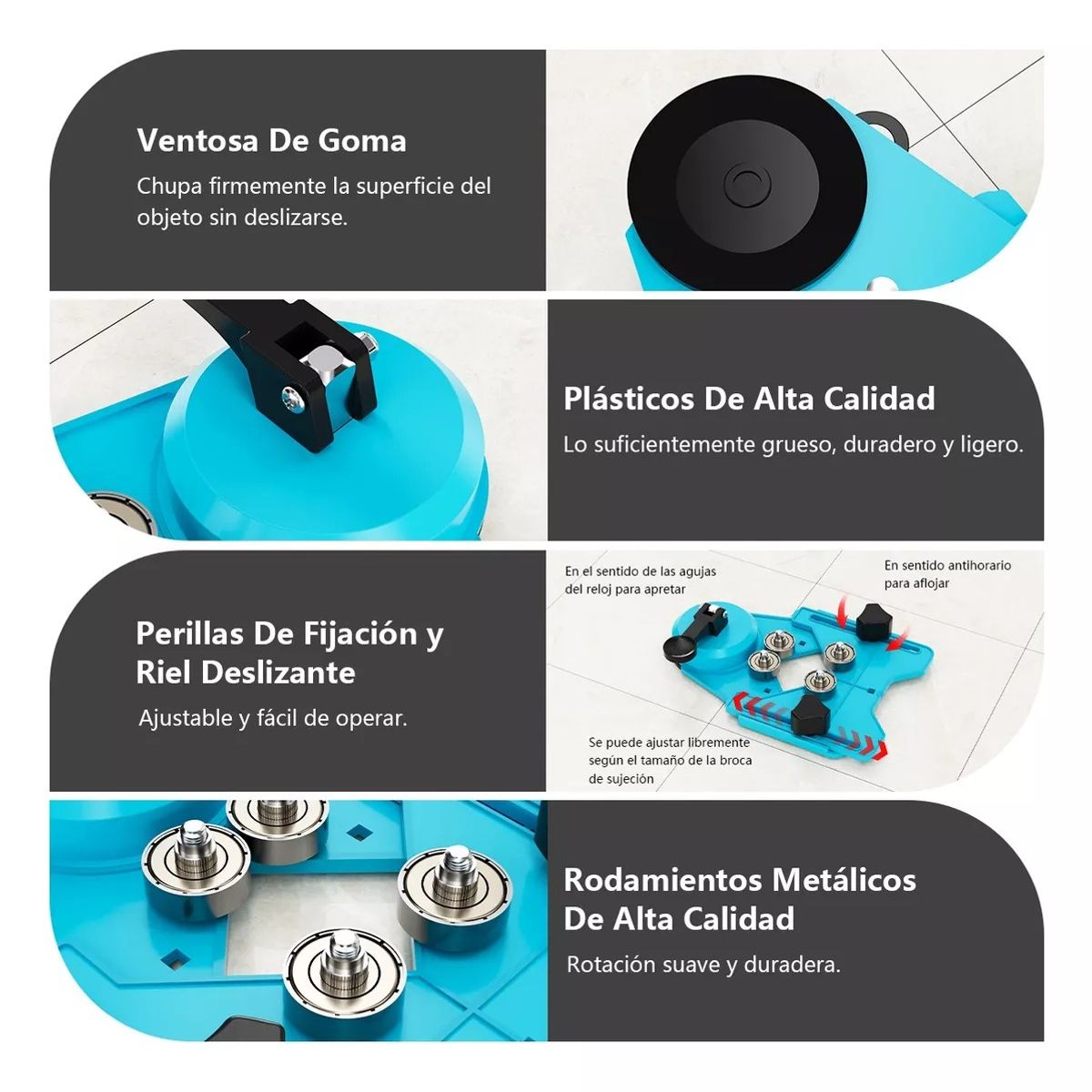 KUANGYE - 16 Piezas Brocas De Diamante Con Guía Para Cerámica