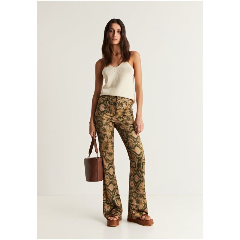 SCALPERS - Pantalón Fluido Print Green