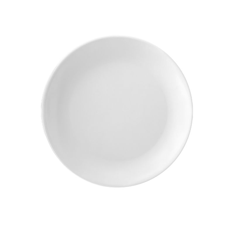 GENERICO - SET DE 6 PLATOS DE MELAMINA REDONDO SIN BORDE BLANCO 25 CM L