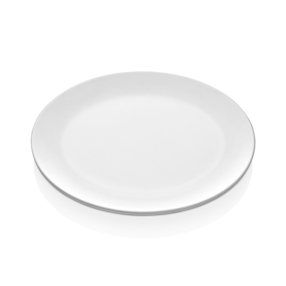 GENERICO - SET DE 6 PLATOS DE MELAMINA REDONDO SIN BORDE BLANCO 25 CM L