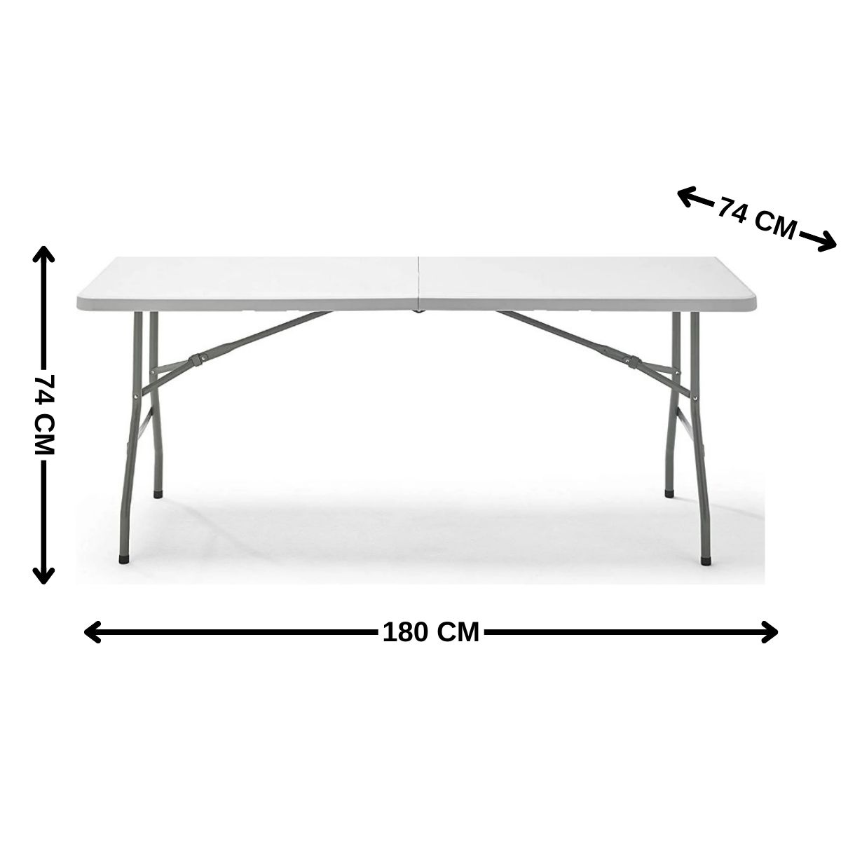 GENERICO - Mesa Plegable 180x74x74cm Blanca