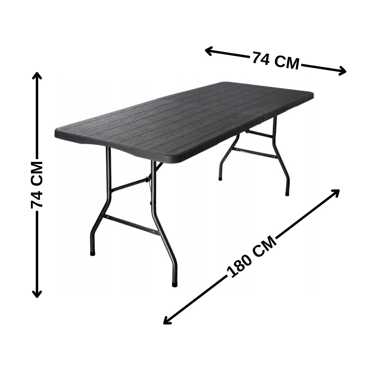 GENERICO - Mesa plegable simil madera 180x74x74cm