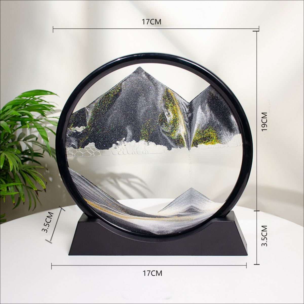 GENERICO - 3D Negro Deep Sea Sand Scene Moving Sand Painting Regalo Relajante