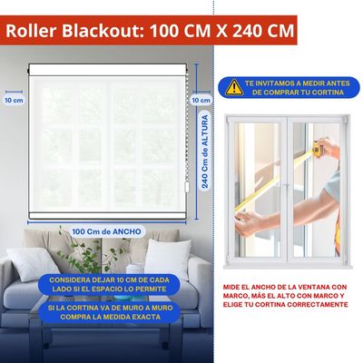 Imagen 2 del producto Cortina Roller Blackout 2 Paño 100x240 Doble Con Visillo Sin Cenefa