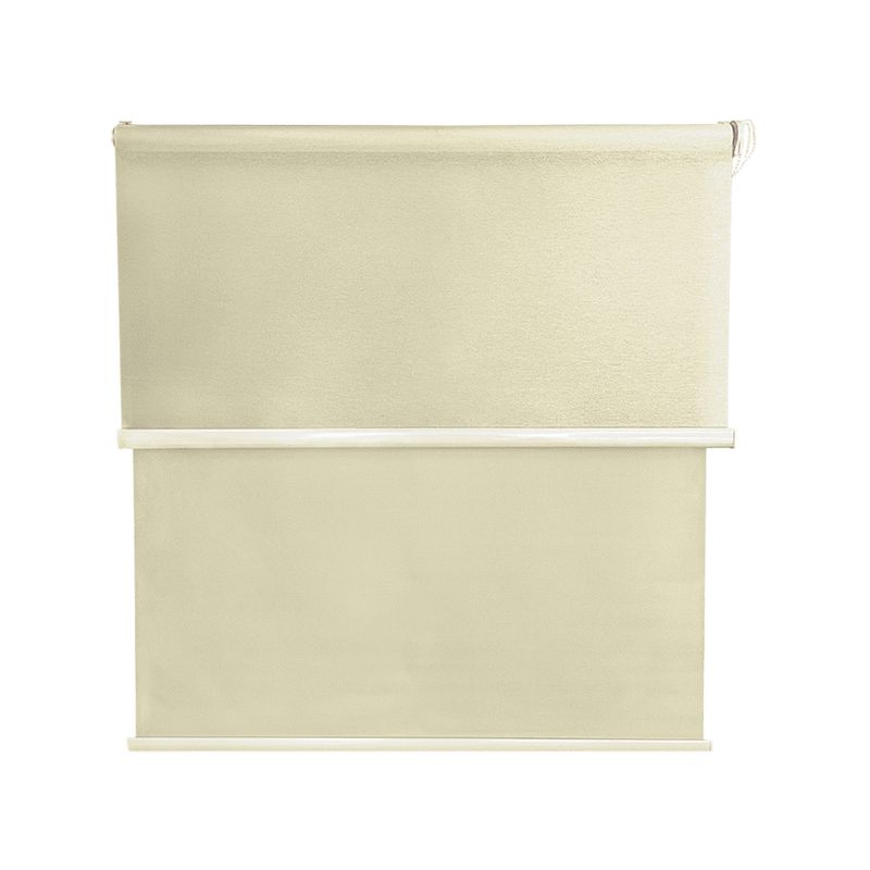 GUIZA - Cortina Roller Blackout 2 Paño 140x240 Doble Con Visillo Sin Cenefa