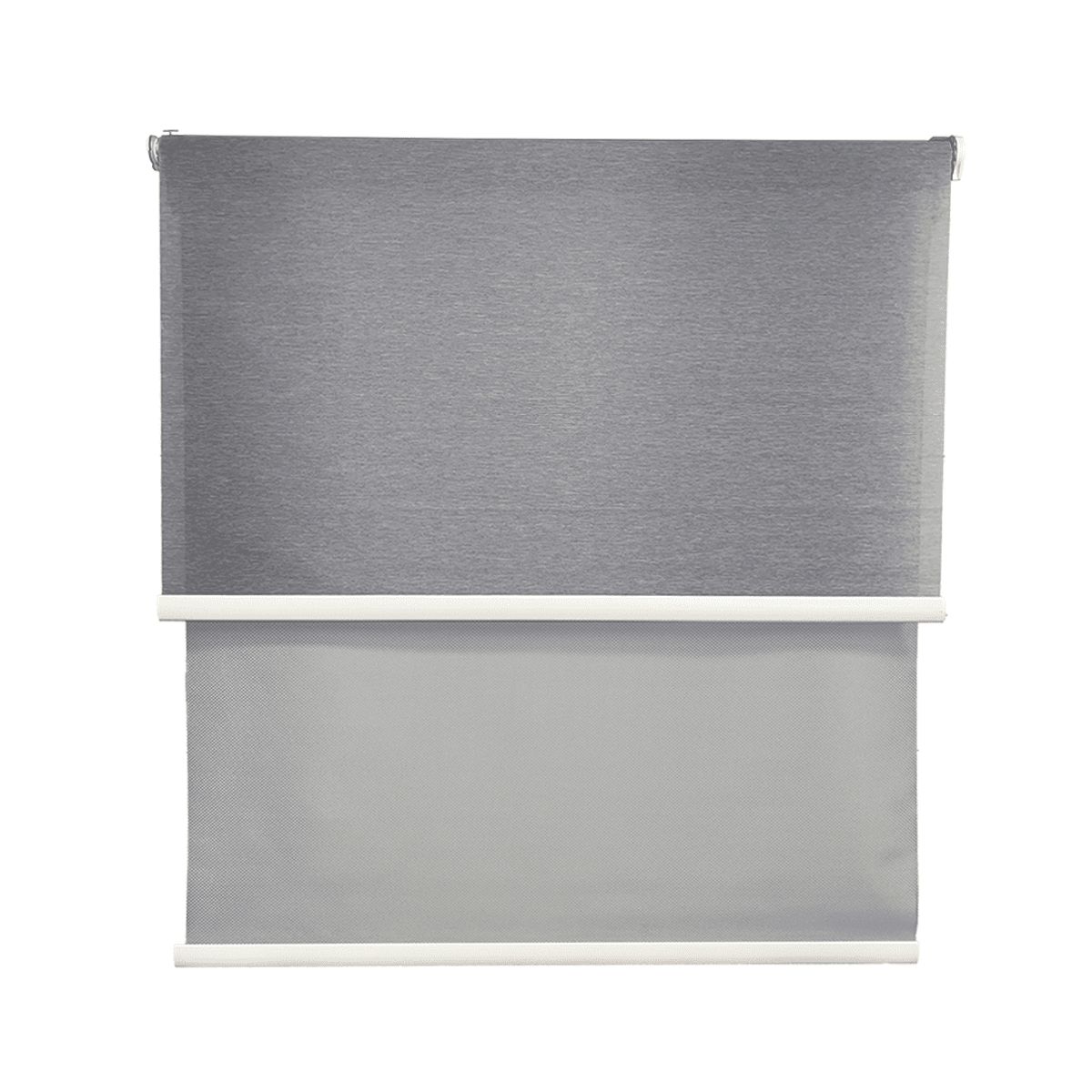 GUIZA - Cortina Roller Blackout 2 Paño 160x240 Doble Con Visillo Sin Cenefa