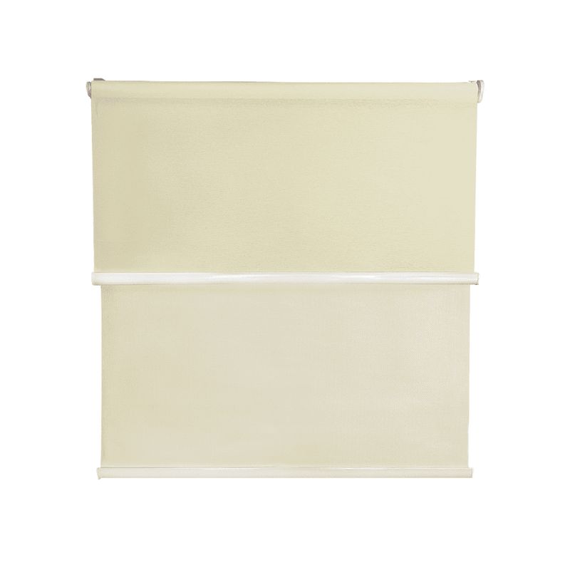 GUIZA - Cortina Roller Blackout 2 Paño 180x240 Doble Con Visillo Sin Cenefa