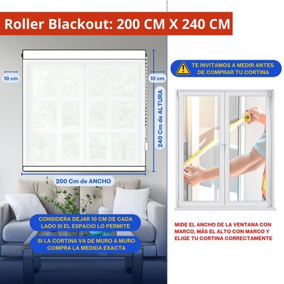 Imagen 2 del producto Cortina Roller Blackout 2 Paño 200x240 Doble Con Visillo Sin Cenefa