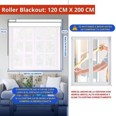 Imagen 2 del producto Cortina Roller Blackout 2 Paño 120x200 Doble Con Visillo y Cenefa