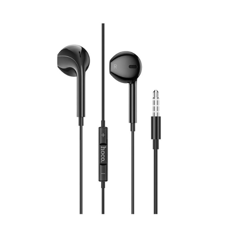 HOCO - Audifono con cable  Hoco M101 Crystal joy 3,5 mm negro