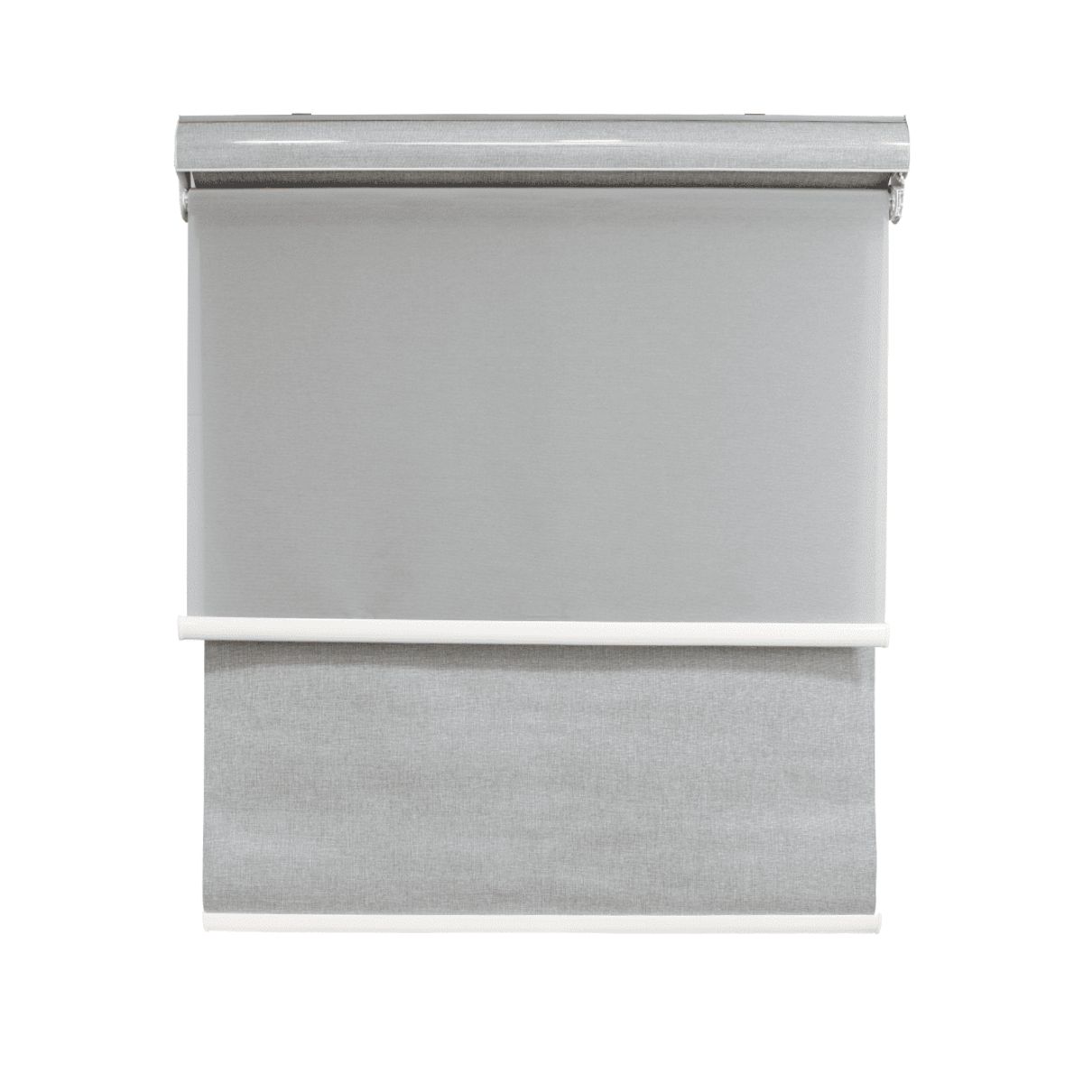 GUIZA - Cortina Roller Blackout 2 Paño 150x200 Doble Con Visillo y Cenefa