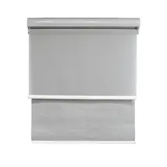 GUIZA - Cortina Roller Blackout 2 Paño 150x200 Doble Con Visillo y Cenefa