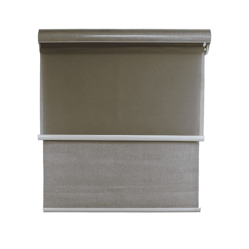 GUIZA - Cortina Roller Blackout 2 Paño 150x200 Doble Con Visillo y Cenefa