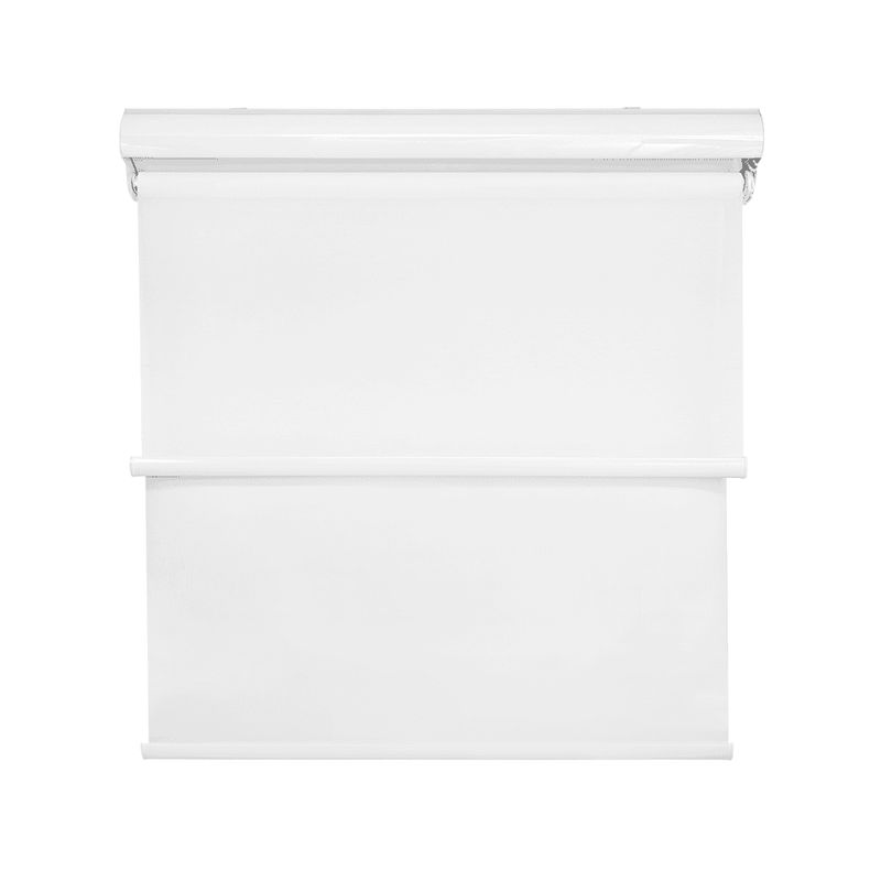 GUIZA - Cortina Roller Blackout 2 Paño 140x200 Doble Con Visillo y Cenefa