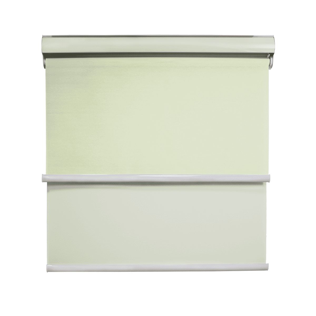 GUIZA - Cortina Roller Blackout 2 Paño 150x200 Doble Con Visillo y Cenefa