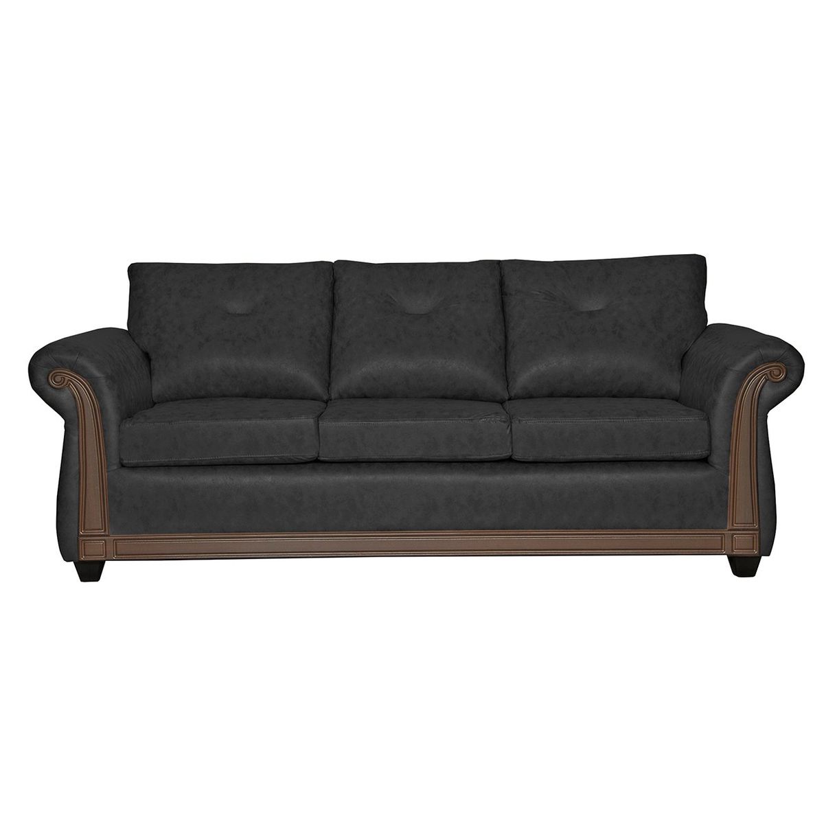 BLACK FACTORY - Sofá 3 Cuerpos Bristol Negro