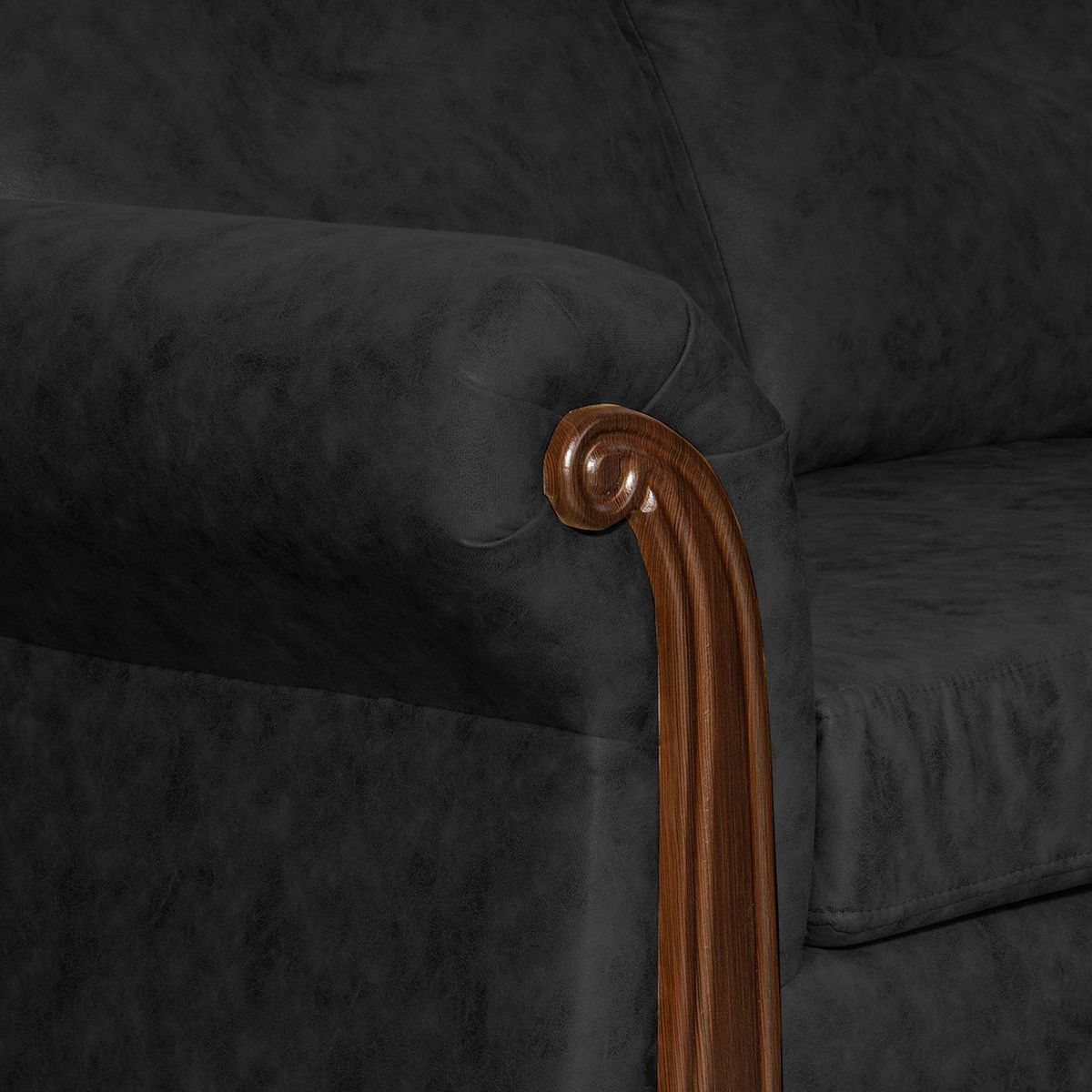 BLACK FACTORY - Sofá 3 Cuerpos Bristol Negro